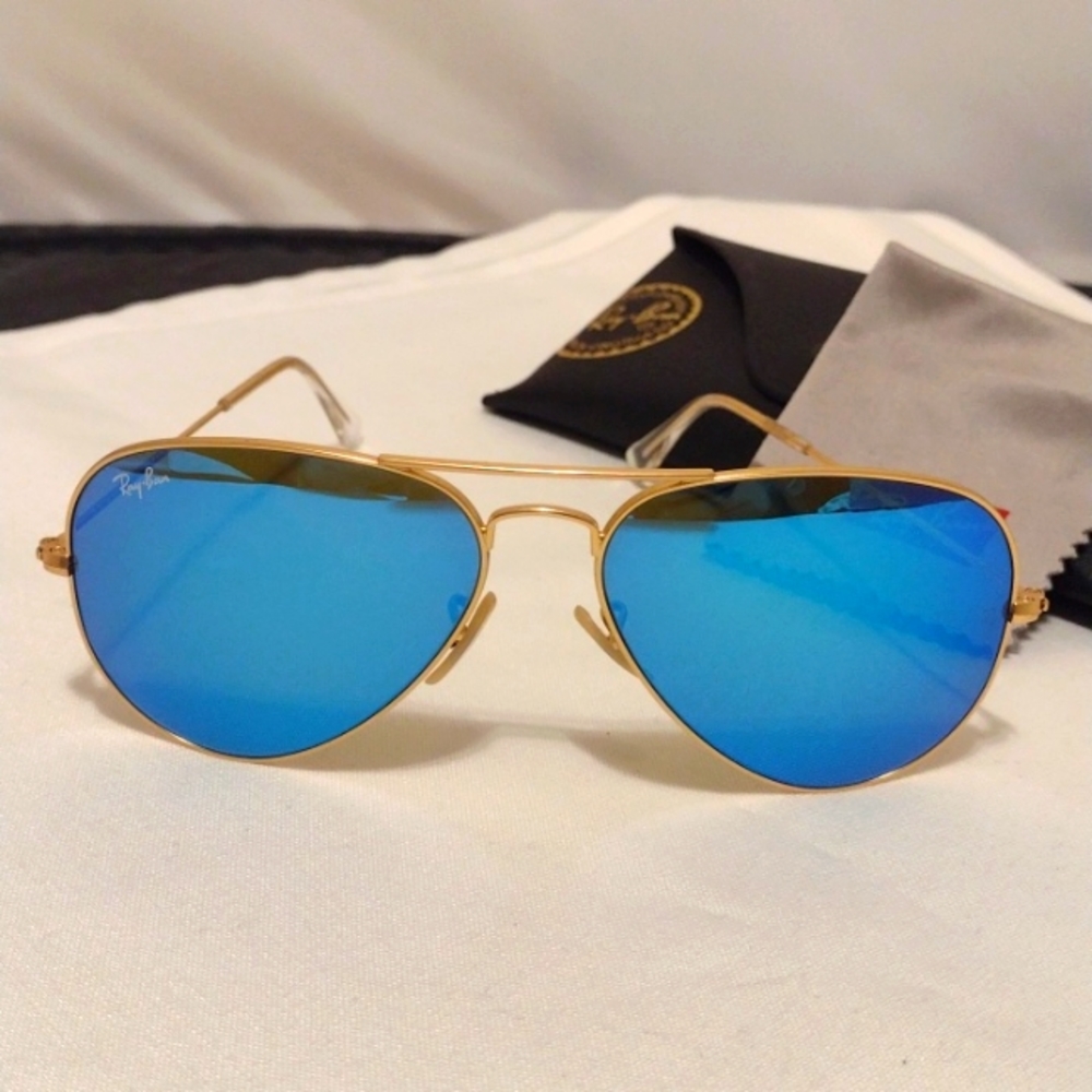Ray-Ban Aviator Flash Blue Mirror - Picture 4 of 5